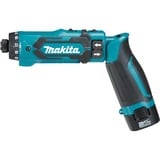 Makita Akku-Knickschrauber DF012DSE, 7,2Volt, Bohrschrauber blau/schwarz, 2x Li-Ionen Akku 1,5Ah, Koffer