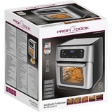 ProfiCook Heißluftfritteuse PC-FR 1200 H edelstahl/schwarz, 1.500 Watt, Kapazität 11 Liter