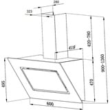 Respekta CH 99040-60 S, Dunstabzugshaube schwarz/edelstahl