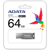 ADATA UV350 64 GB, USB-Stick silber, USB-A 3.2 Gen 1, Retail