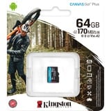 Kingston Canvas Go! Plus 64 GB microSDXC, Speicherkarte schwarz, UHS-I U3, Class 10, V30, A2