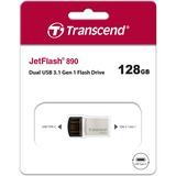 Transcend JetFlash 890 128 GB, USB-Stick silber