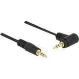 DeLOCK Audiokabel Klinke 3,5mm Stecker > 3,5mm Stecker schwarz, 1 Meter, abgewinkelt