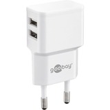 goobay USB-C Dual Ladeset 2,4 A, Ladegerät weiß