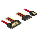 DeLOCK Adapterkabel SATA 7Pin + 15Pin > SATA 22Pin schwarz/rot, 30cm, 22Pin-Buchse gerade