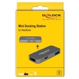 DeLOCK Mini Dockingstation für MacBook 5K grau, Thunderbolt (USB-C), USB-A, HDMI