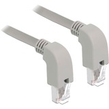 DeLOCK Patchkabel RJ45 Cat.6a S/FTP grau, 2 Meter, gewinkelte Stecker 2x unten