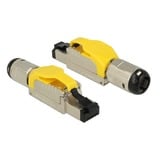 DeLOCK RJ-45 Stecker feldkonfektionierbar Cat.6a gelb, Metallgehäuse