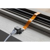 goobay Fensterdurchführung Ultra-Slim, RJ45, Kabel schwarz/kupfer, 50cm