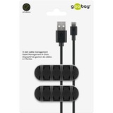 goobay Kabel Management 4-Slots, Kabelführung schwarz, 2er-Set