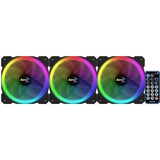 Aerocool Orbit RC 120x120x25, Gehäuselüfter 3er Pack, inkl. Fernbedienung