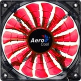 Aerocool Shark Fan 12cm Devil Red Edition, Gehäuselüfter schwarz/rot, 3-Pin-Anschluss, Retail, 120 mm