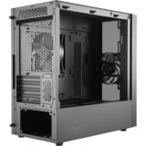 Cooler Master MasterBox NR400, Tower-Gehäuse schwarz, Tempered Glass, Version ohne optischen Laufwerkssschacht