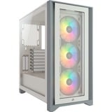 Corsair iCUE 4000X RGB, Tower-Gehäuse weiß, Tempered Glass