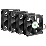 Inter-Tech IPC Fan Set 80mm, Gehäuselüfter schwarz, 4er Set, 80 mm