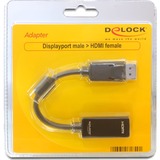 DeLOCK Adapter DP-Stecker auf HDMI-Buchse schwarz, 12,5 cm