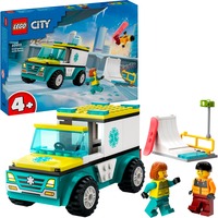 LEGO 60403 City Rettungswagen und Snowboarder, Konstruktionsspielzeug 