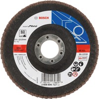 Bosch Fächerschleifscheibe X551 Expert for Metal, Ø 125mm, K60 Bohrung 22,23mm, abgewinkelt