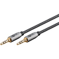 goobay Plus Audio Verbindungskabel AUX 3,5mm stereo schwarz/silber, 3 Meter