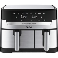 Tefal Doppel-Heißluftfritteuse Dual Easy Fry & Grill edelstahl/schwarz, 2.700 Watt, 2 Körbe 5,2 Liter + 3,1 Liter	