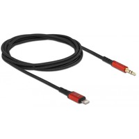 DeLOCK Audiokabel 8Pin Lightning Stecker > Klinkenstecker 3,5mm 3Pin schwarz/rot, 1,5 Meter