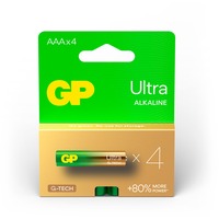 GP Batteries GP Ultra Alkaline Batterie AAA Micro Longlife, LR03, 1,5Volt 4 Stück, mit neuer G-Tech Technologie