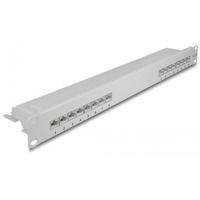 DeLOCK 19" Patchpanel 16 Port Cat.6A grau, 1 HE