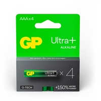 GP Batteries GP Ultra Plus Alkaline Batterie AAA Micro Longlife, LR03, 1,5Volt 4 Stück, mit neuer G-Tech Technologie
