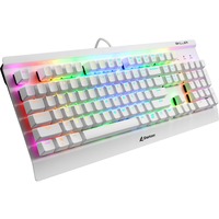 Sharkoon SKILLER SGK3 White, Gaming-Tastatur weiß, US-Layout, Kailh Blue