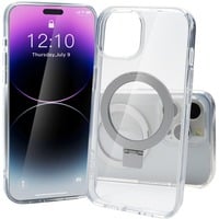 Nevox StyleShell SHOCKFlex mit Standfunktion, Handyhülle transparent, iPhone 16 Pro Max, kompatibel mit MagSafe