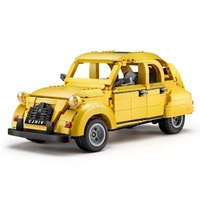 CaDA Citroen 2CV, Konstruktionsspielzeug gelb, Maßstab 1:12