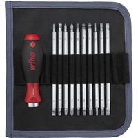 Wiha Schraubendreher mit Wechselklingen-Set SYSTEM 6 schwarz/rot, 12-teilig, mit Rolltasche