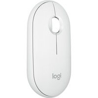 Logitech Pebble Mouse 2 M350s, Maus weiß, Bluetooth, für Windows/macOS/iPadOS/Android/ChromeOS/Linux