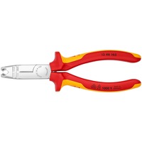 KNIPEX Abmantelungszange VDE 1346165, Abisolier-Zange rot/gelb, mit Seitenschneider