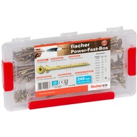 fischer Power-Fast Box, Schrauben-Set 245-teilig, mit 2 Bits