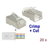 DeLOCK RJ-45 Crimp+Cut Stecker Cat.6 STP transparent, 20 Stück