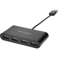 Kensington USB 2.0 4-Port Hub, USB-Hub schwarz, 4x USB 2.0 Typ-A