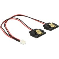 DeLOCK 2Pin Buchse > 2x SATA 15Pin Buchse, Y-Kabel schwarz/rot, 20cm